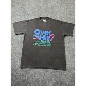 Mens Graphic Hallmark Shoebox Over the Hill Dark Gray Tee,‎ Size XL
